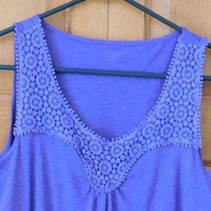 Coldwater Creek sleeveless top, size M, purple, 60% cotton 40% modal